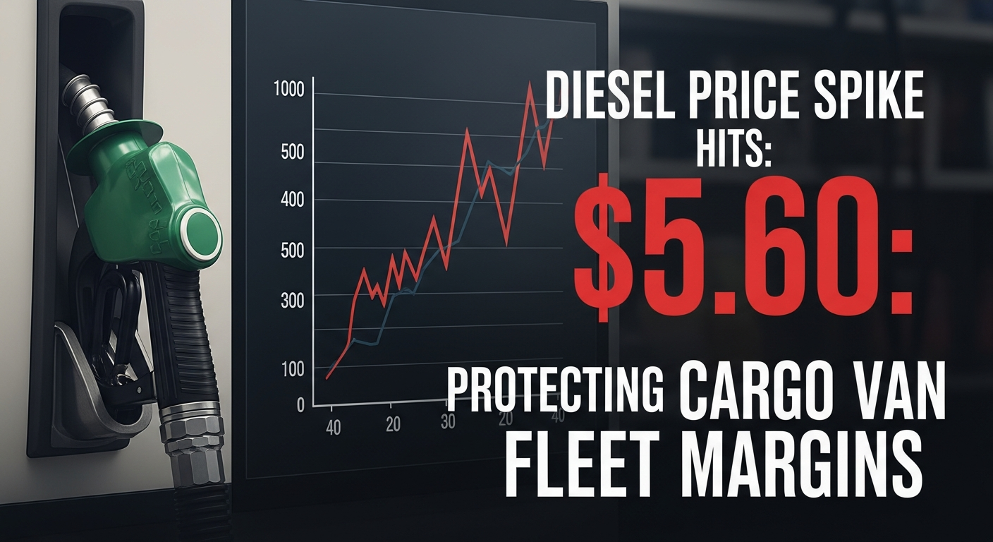 Illustration: Diesel Price Spike Hits $5.60: Protecting Your Cargo Van Fleet Margins